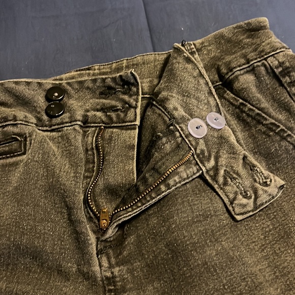 Black denim flare leg jeans. - Picture 8 of 8